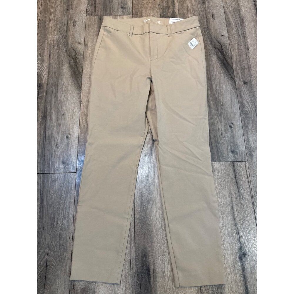Old Navy High-Rise Pixie Pants Beige Size 8 Never-Fade Secret-Slim Stretch Pocke
